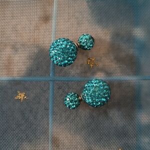 Sparkling Blue Double-Sided Earrings